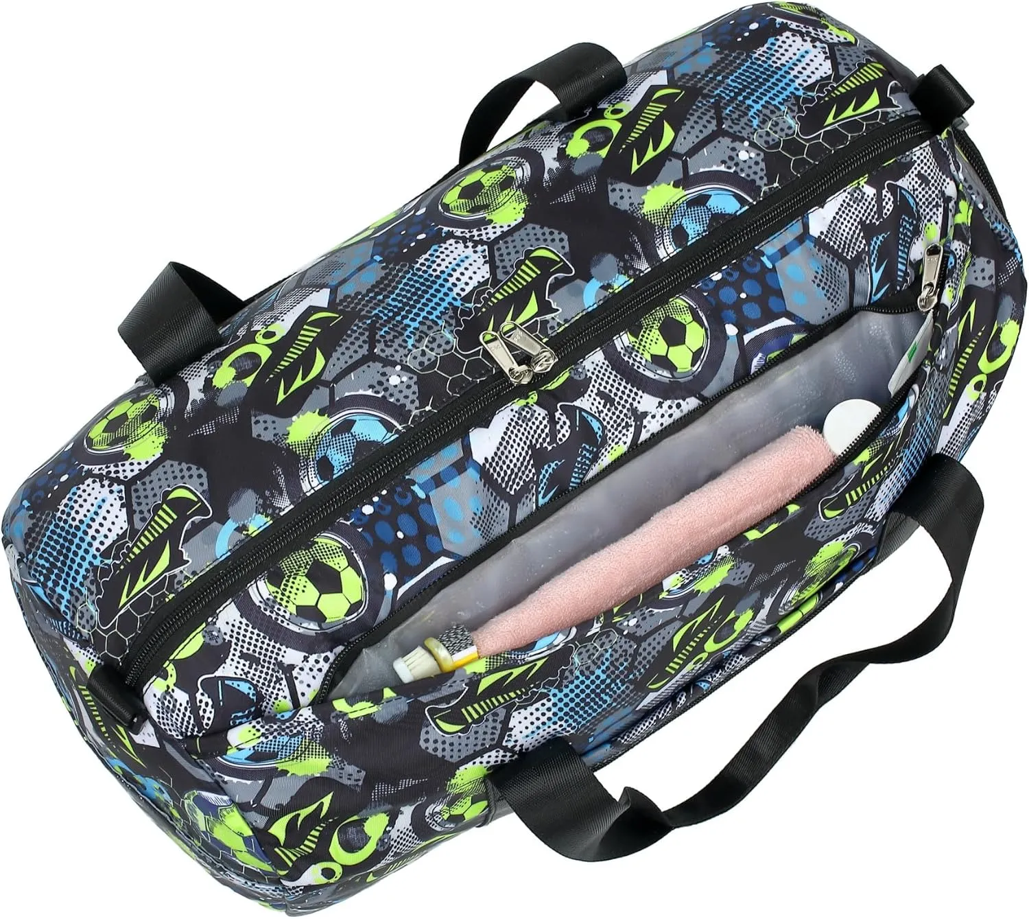 CAMTOP Kids Duffel Overnight Bag Boys Girls Weekender Carry-On Personalized Tote for Travel Gym Sport