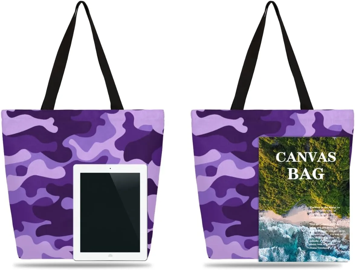 Canvas Tote Bag Large Women Casual Shoulder Bag Handbag Reusable Storage Shoulder Bag