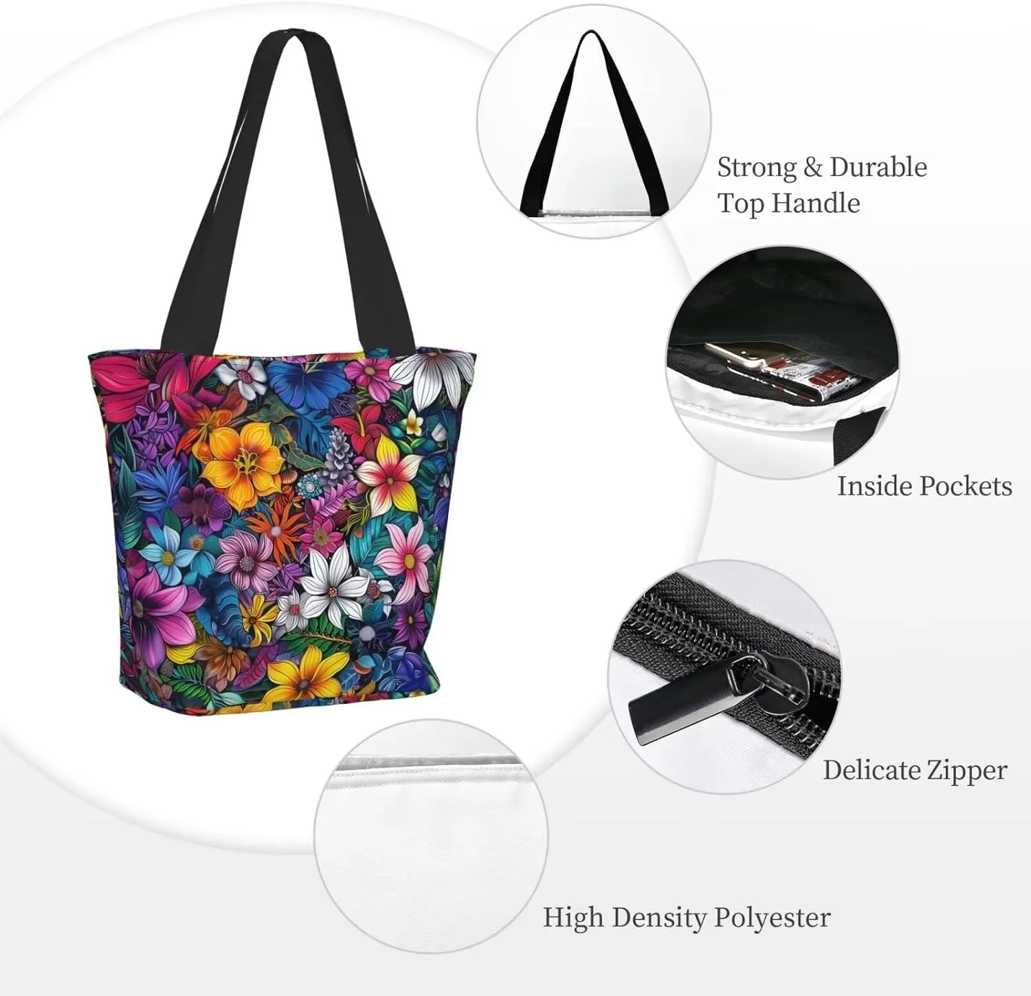 Canvas Tote Bag Travel Handbag for Women Foldable Shopping Bags Tote Bag