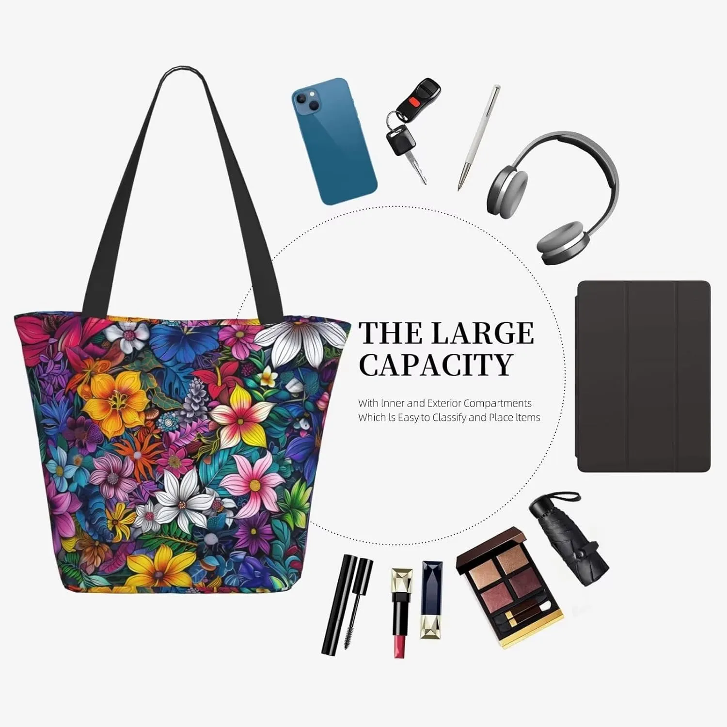Canvas Tote Bag Travel Handbag for Women Foldable Shopping Bags Tote Bag