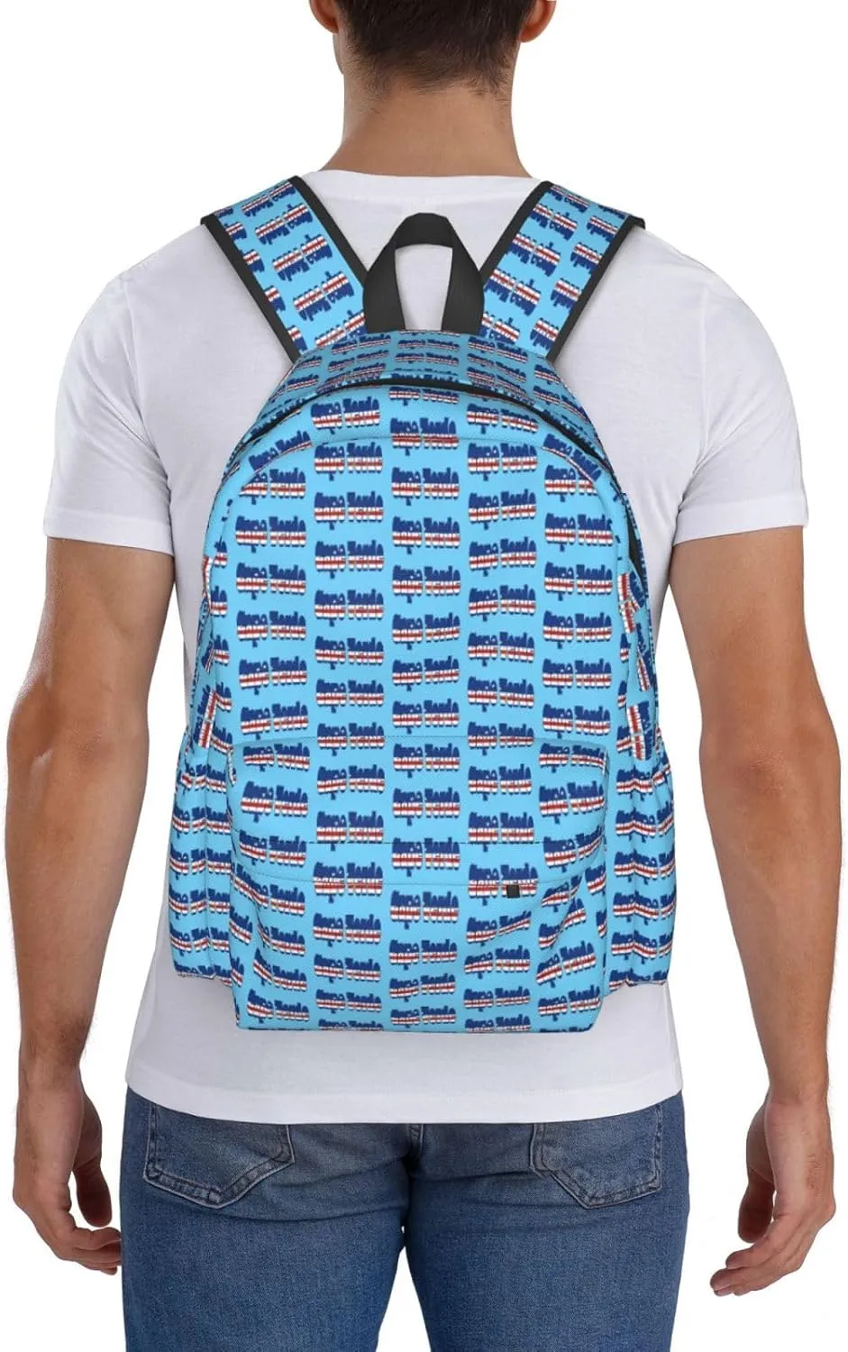 Cape Verde Cape Verdean Flag Large Travel Backpack Casual Backpacks Laptop Daypack Working Rucksack Lightweight Back Pack Sports Bag with Adjustable Shoulder Strap