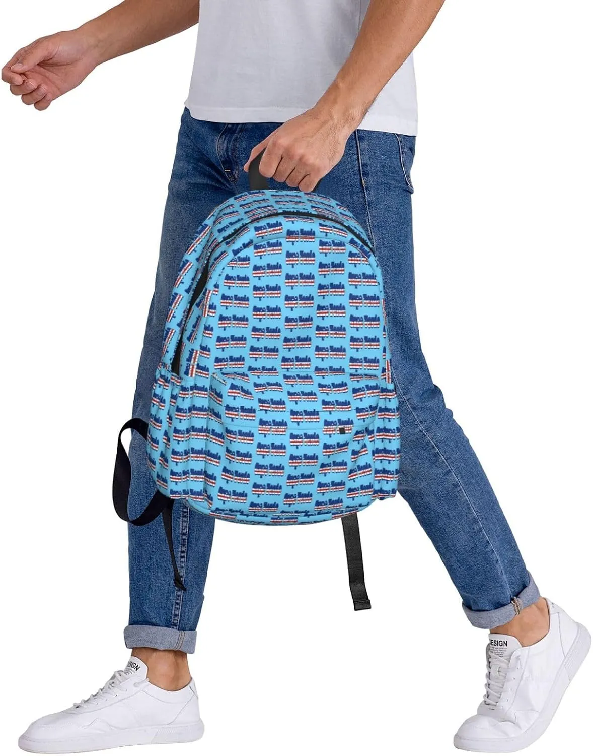 Cape Verde Cape Verdean Flag Large Travel Backpack Casual Backpacks Laptop Daypack Working Rucksack Lightweight Back Pack Sports Bag with Adjustable Shoulder Strap