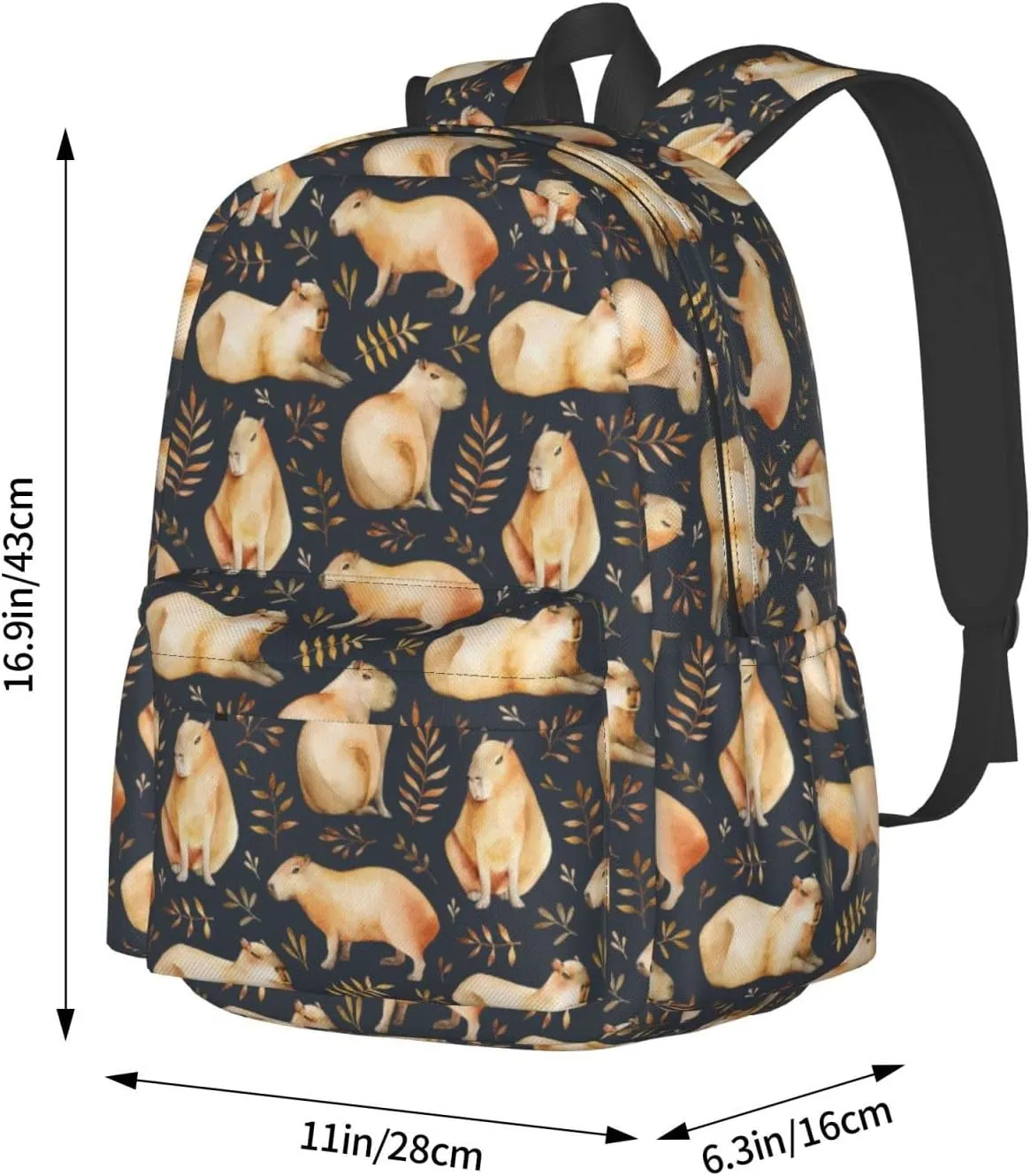 Capybara Backpack Book Bags Lightweight Casual Laptop Backpacks Travel Daypack For Man Woman