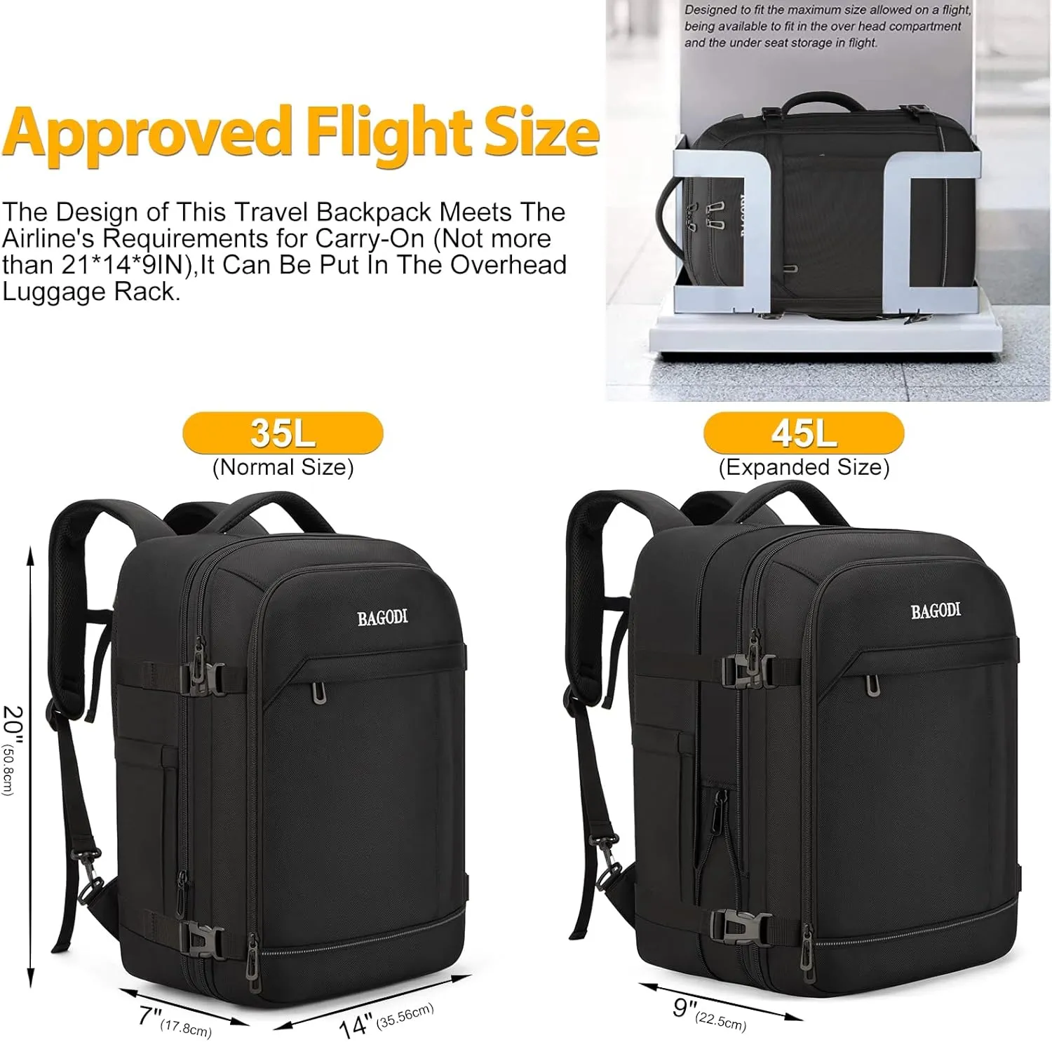 Carry On Backpack for Men Women,42L Flight Approved Travel Backpack with 4 Packing cubes,Expandable Water-resistant 17Inch Laptop Backpack,Casual Daypack Businless Weekend Hiking