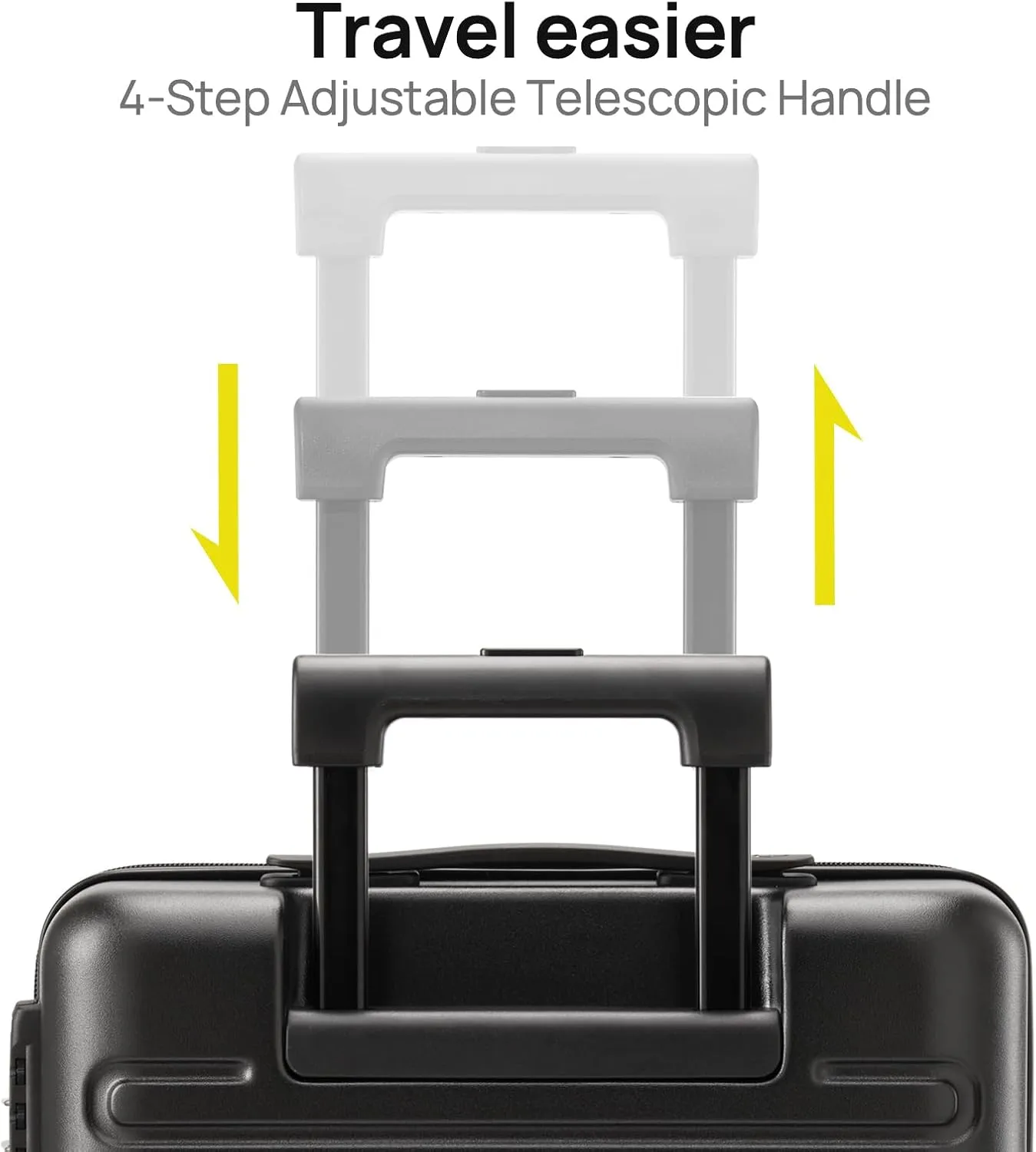 Carry on Luggage 22 X 14 X 9 Airline Approved, 20 Inch Luggage for 3-5 Days Travel, Double Spinner Wheels, 100% Hardshell PC, TSA Lock (Black color, Carry-on-38L-20)