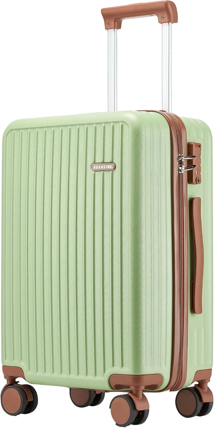 Carry on Luggage Airline Approved, Hardside Carry-on Suitcase with Spinner Wheels, Hard Shell Lightweight Small Travel Luggage with TSA Lock (Green, 20 IN)