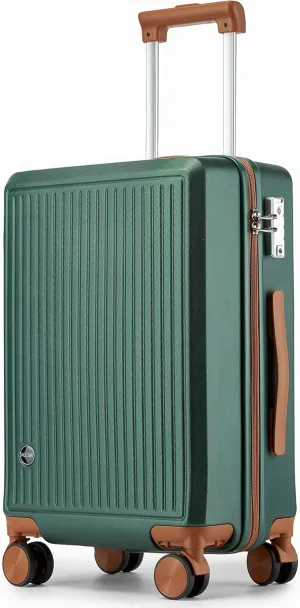 Carry on Luggage with Spinner Wheels, 22x14x9 Airline Approved Carry-on Suitcase, Small Hardside Luggage with TSA Lock,Hard Shell Suitcase,Hard Case for Travel (Green, 20-Inch)