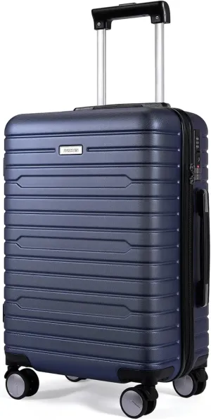 Carry on Luggage with Spinner Wheels, Hardside Lightweight 20" Carry on Suitcase Airline Approved TSA Lock (Navy Blue)