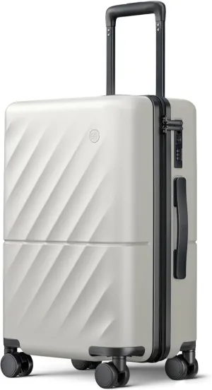 Carry On Suitcase, 20 Inch Carry-On Luggage with Double Spinner Wheels, Anti-Burst Zipper, Hard Case PC Suitcase Carry On, Lightweight Travel Luggage, TSA Approved (Pearl White, Hudson)