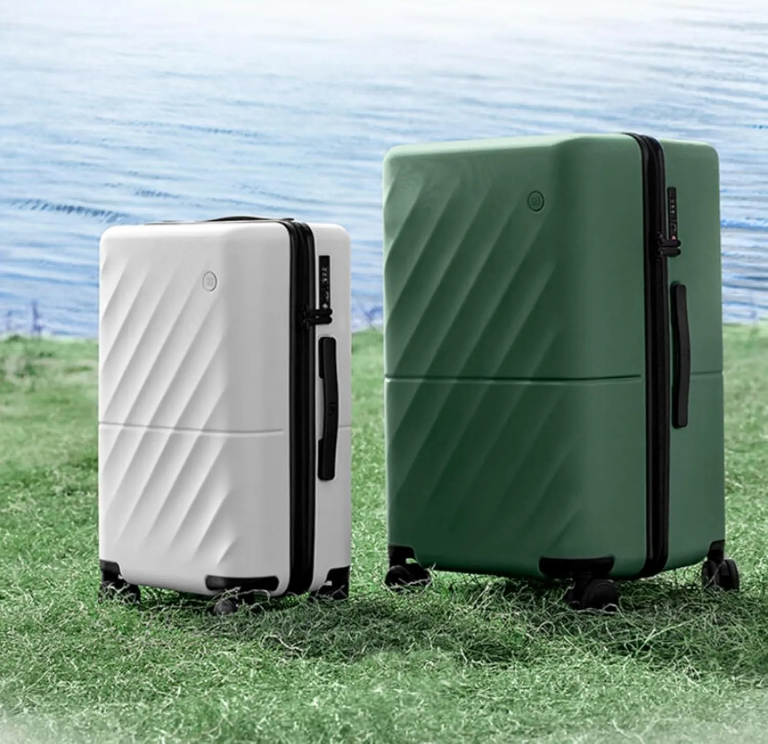 Carry On Suitcase, 20 Inch Carry-On Luggage with Double Spinner Wheels, Anti-Burst Zipper, Hard Case PC Suitcase Carry On, Lightweight Travel Luggage, TSA Approved (Pearl White, Hudson)