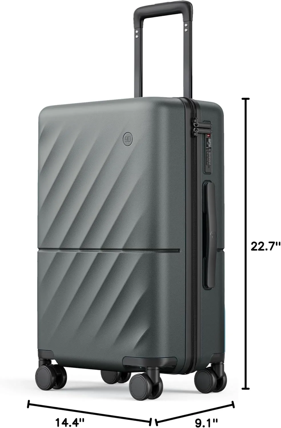 Carry On Suitcase, 20 Inch Carry-On Luggage with Double Spinner Wheels, Anti-Burst Zipper, Hard Case PC Suitcase Carry On, Lightweight Travel Luggage, TSA Approved (Slate Grey, Hudson)