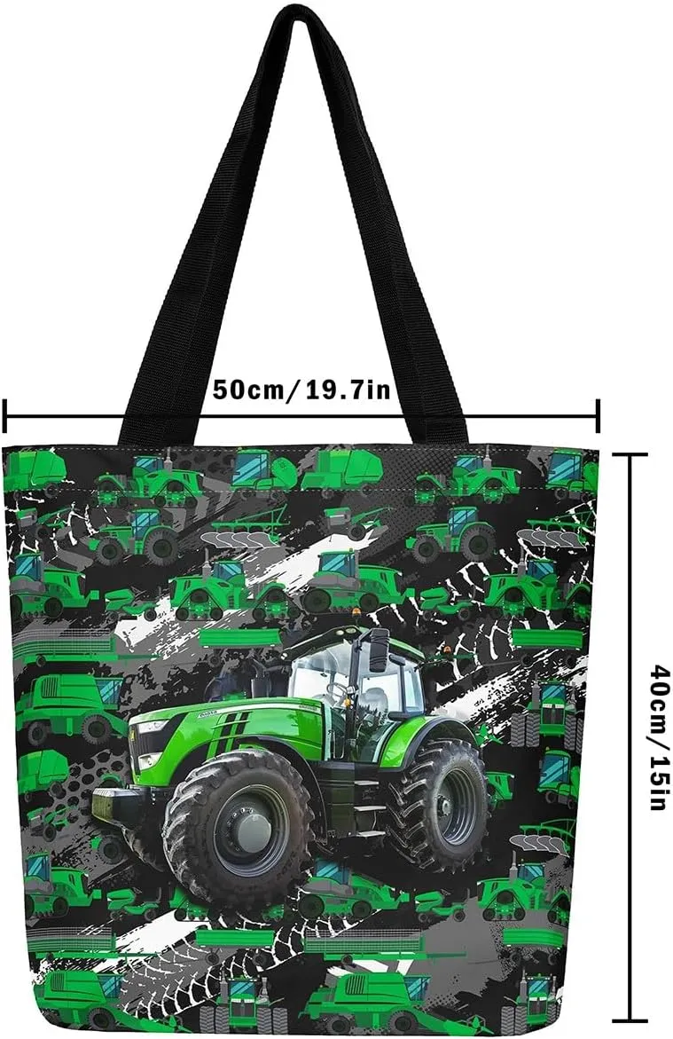 Cartoon Train Canvas Tote Bag,Retro Train Reusable Grocery Handbag