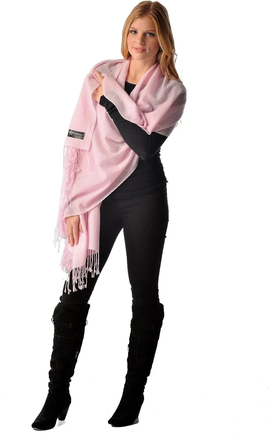 Cashmere Boutique 100% Pure Cashmere Pashmina Wrap Stole for Women – Lightweight, Daily Wear, Soft and Warm - 28" x 80"