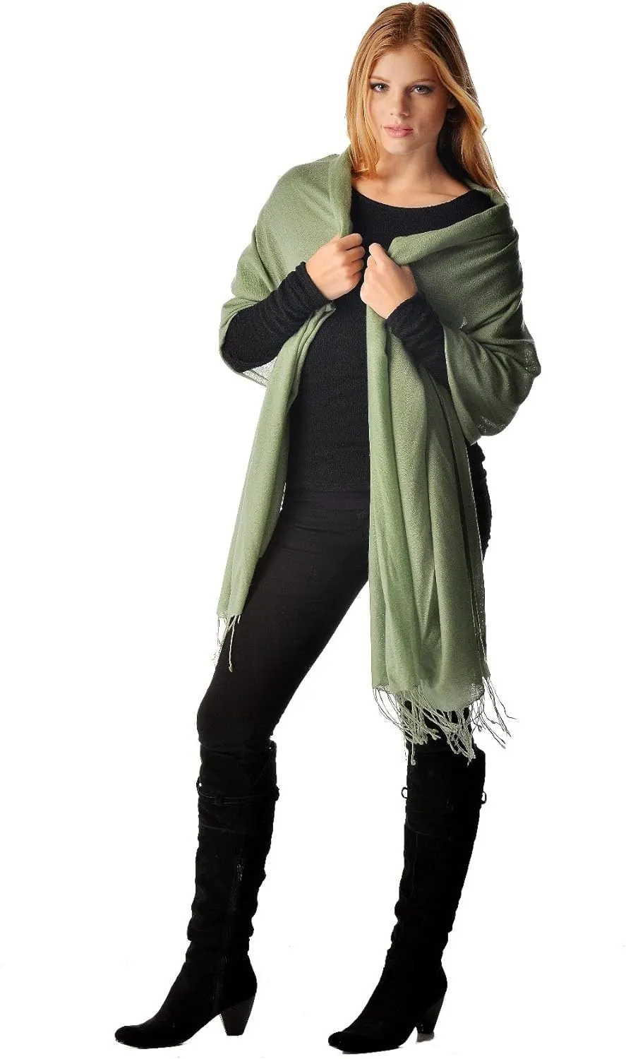 Cashmere Boutique 100% Pure Cashmere Pashmina Wrap Stole for Women – Lightweight, Daily Wear, Soft and Warm - 28" x 80"