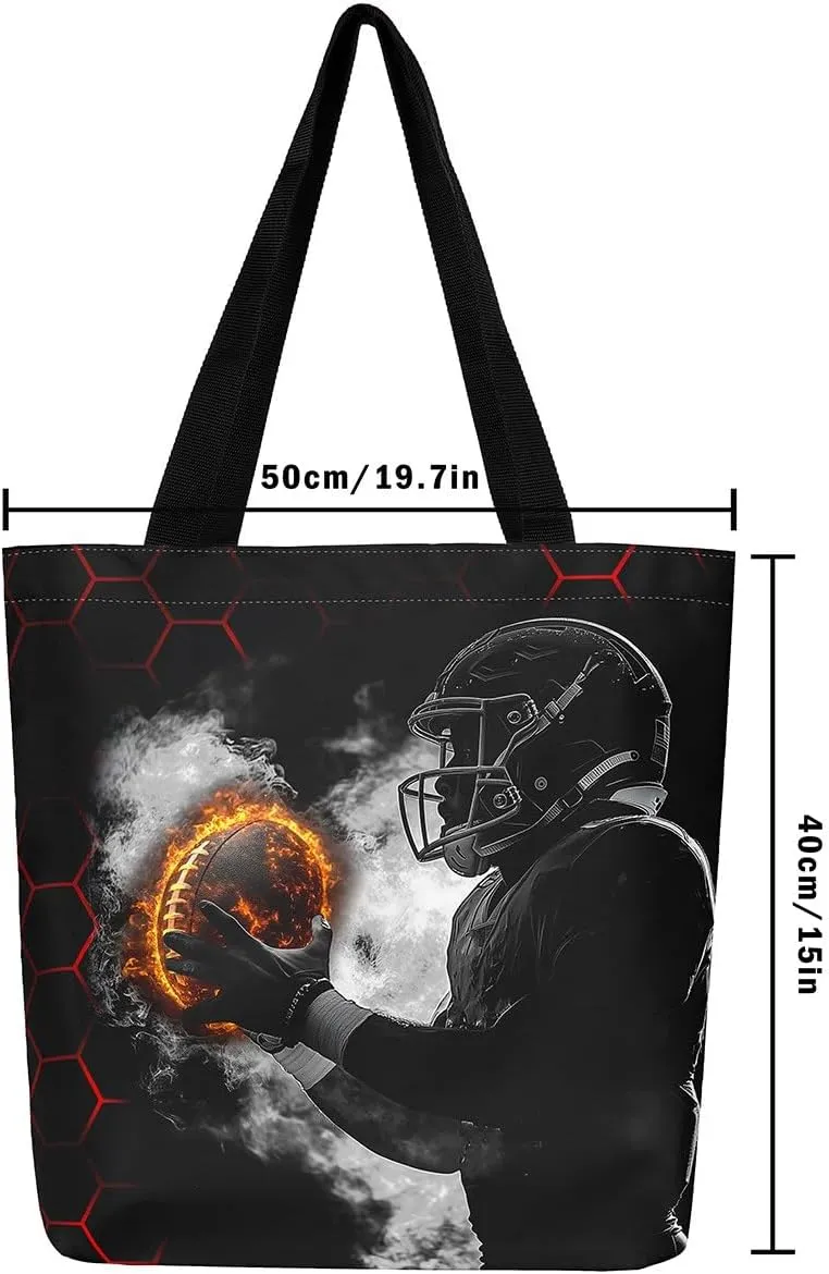 Castle Fairy Gamer Canvas Tote Bag Aesthetic for Women,Ball Sports Reusable Grocery Handbag