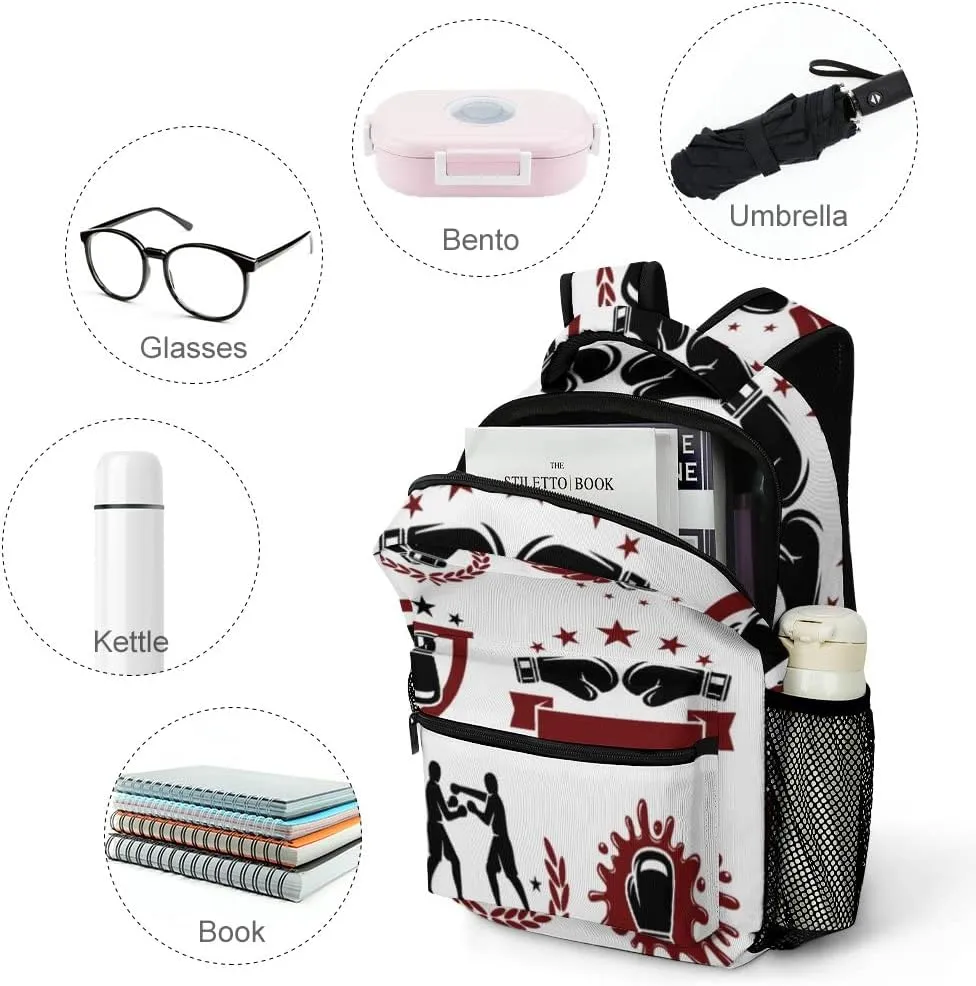 Casual Daypacks Backpacks Laptop Backpack Boxing Labels Wings Work Bussiness School Students Bookbag Travel Hiking Gym Bags Waterproof Lightweight Women Men