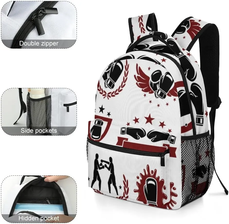 Casual Daypacks Backpacks Laptop Backpack Boxing Labels Wings Work Bussiness School Students Bookbag Travel Hiking Gym Bags Waterproof Lightweight Women Men
