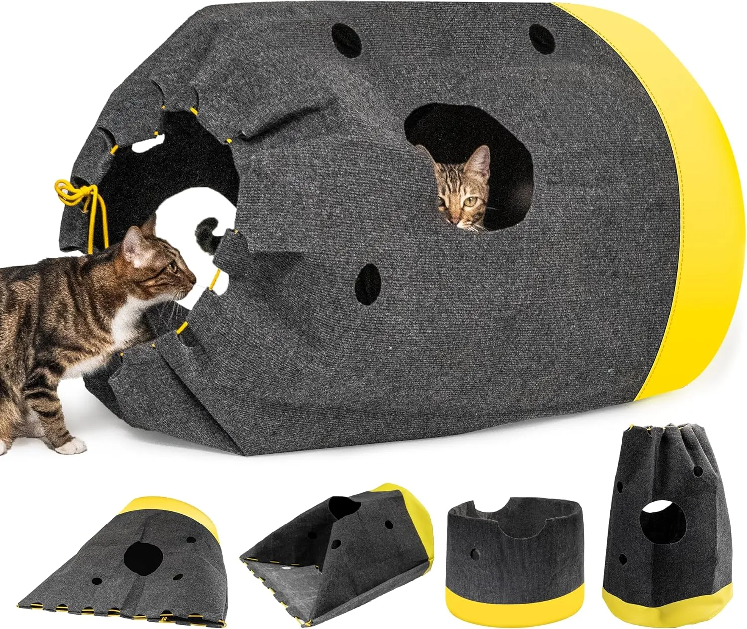 Cat Play Bag Collapsible Cat Activity Center Mat Play Rug Cats Activity Adventure Carpet Cats Tunnel Bags Drill Sleeping Bag Crinkle Bags for Indoor