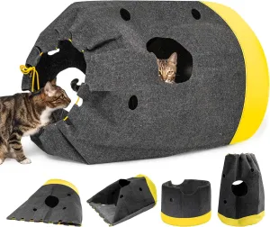 Cat Play Bag Collapsible Cat Activity Center Mat Play Rug Cats Activity Adventure Carpet Cats Tunnel Bags Drill Sleeping Bag Crinkle Bags for Indoor