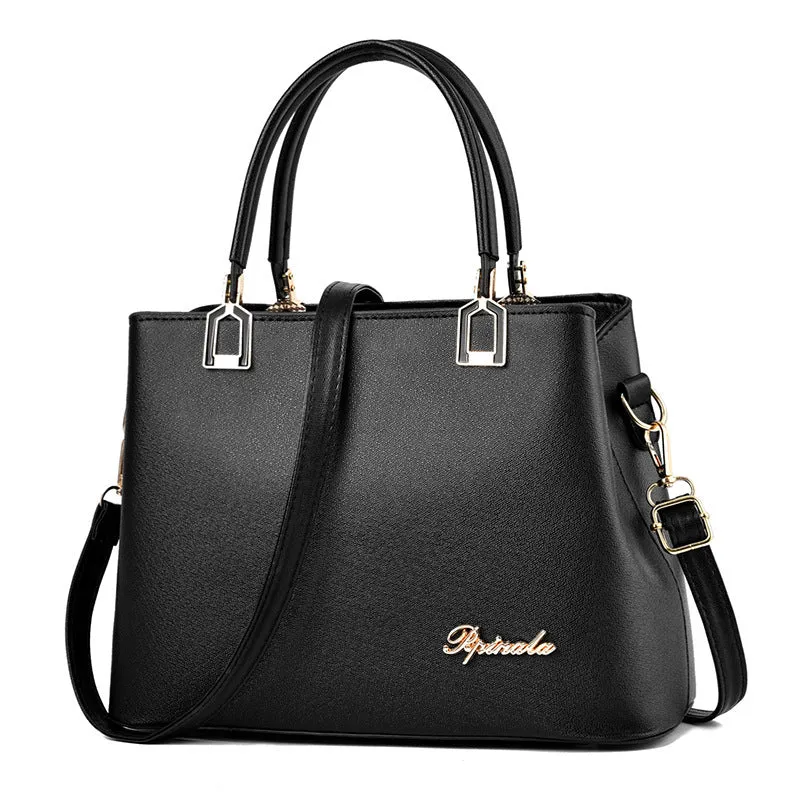 Catherine – Structured Vegan Leather Satchel with Gold Hardware