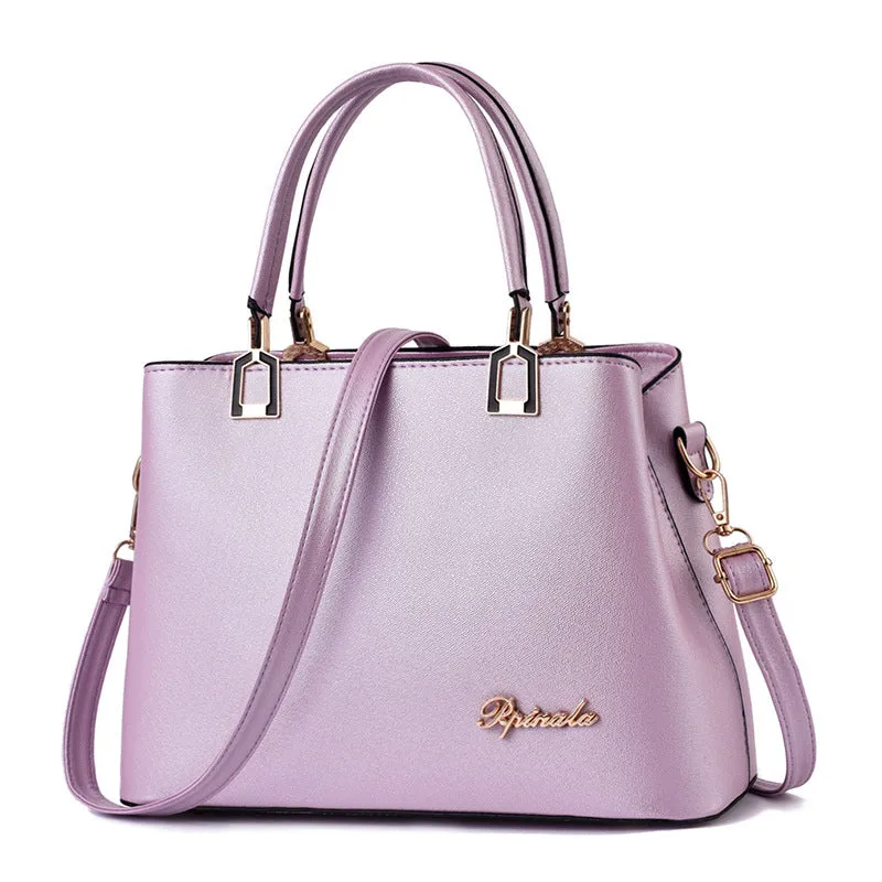Catherine – Structured Vegan Leather Satchel with Gold Hardware