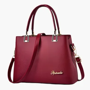 Catherine – Structured Vegan Leather Satchel with Gold Hardware
