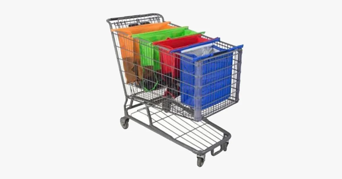 Certified 4pcs Cart Reusable Shopping Bags Priority access Foldable