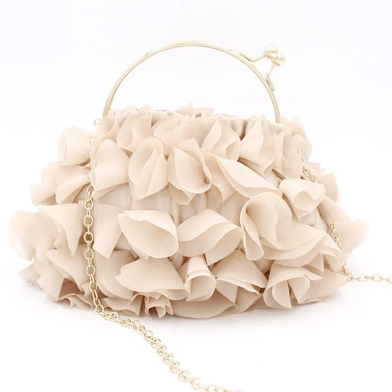 Champagne Flower Evening Purses for Weddings or Party