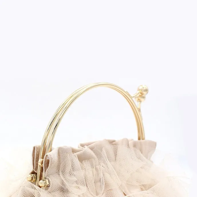 Champagne Flower Evening Purses for Weddings or Party