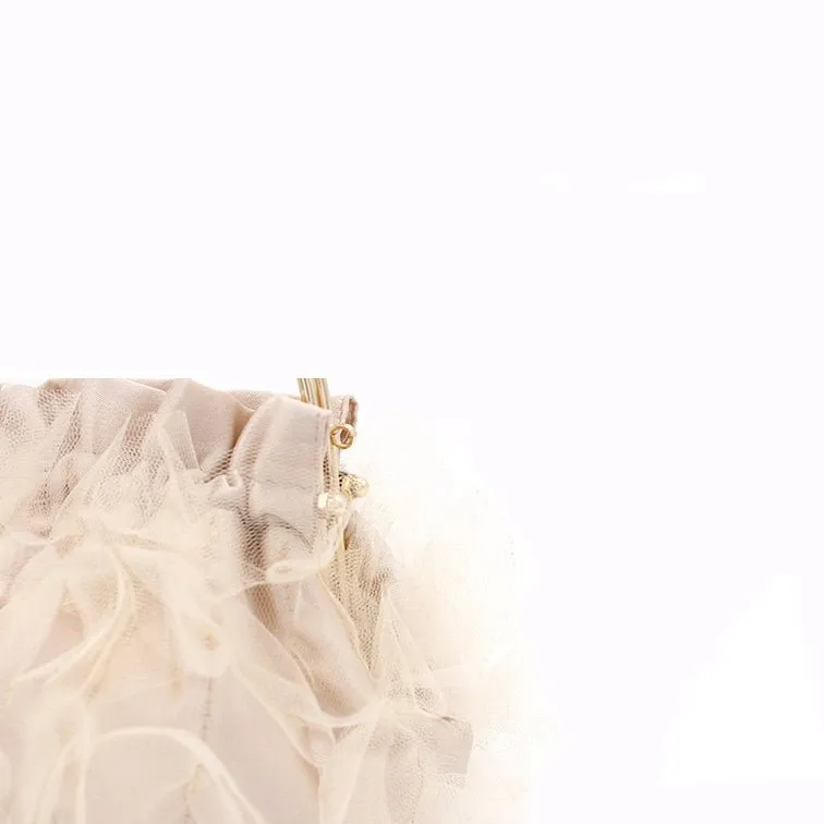 Champagne Flower Evening Purses for Weddings or Party