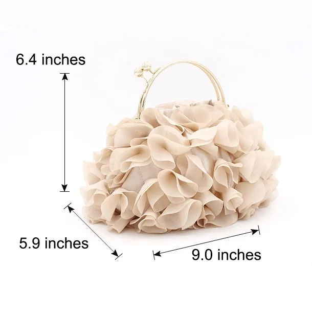 Champagne Flower Evening Purses for Weddings or Party