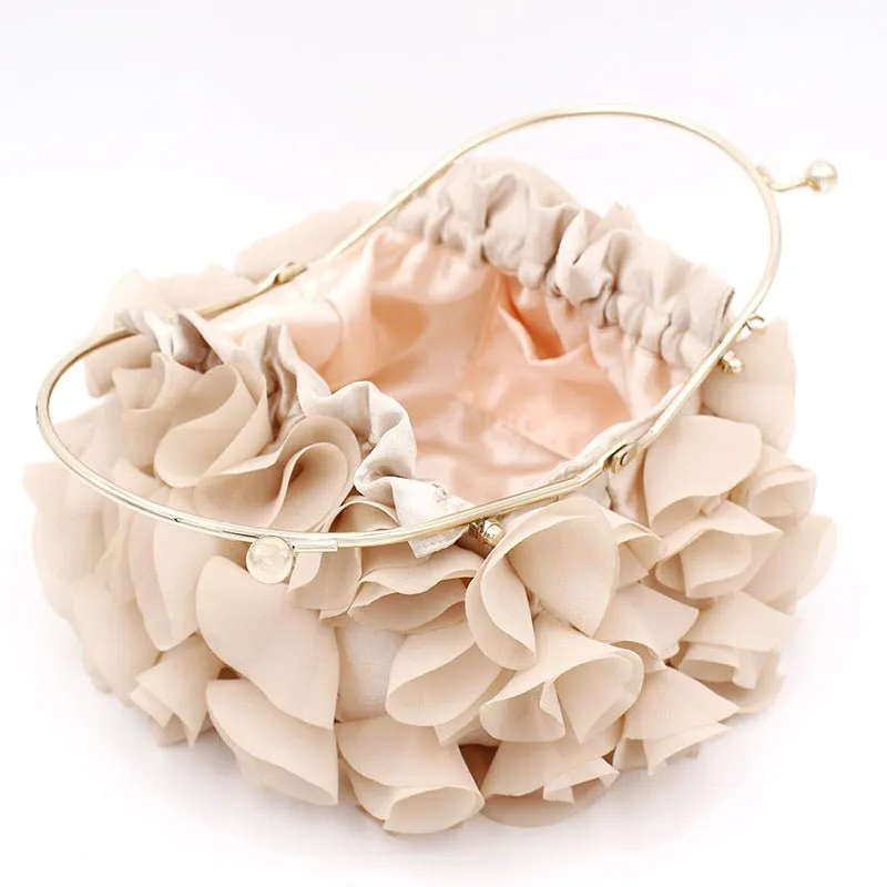 Champagne Flower Evening Purses for Weddings or Party