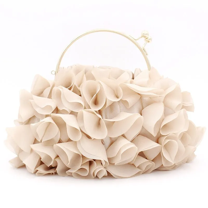 Champagne Flower Evening Purses for Weddings or Party