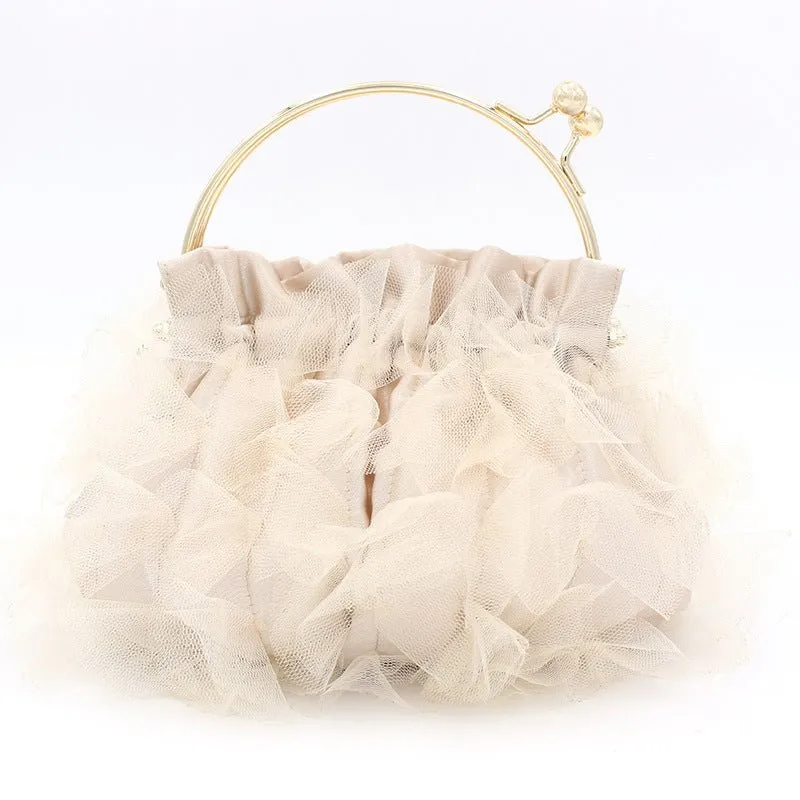 Champagne Flower Evening Purses for Weddings or Party