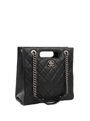 Chanel Black Caviar Quilted Leather Shopping Tote.
