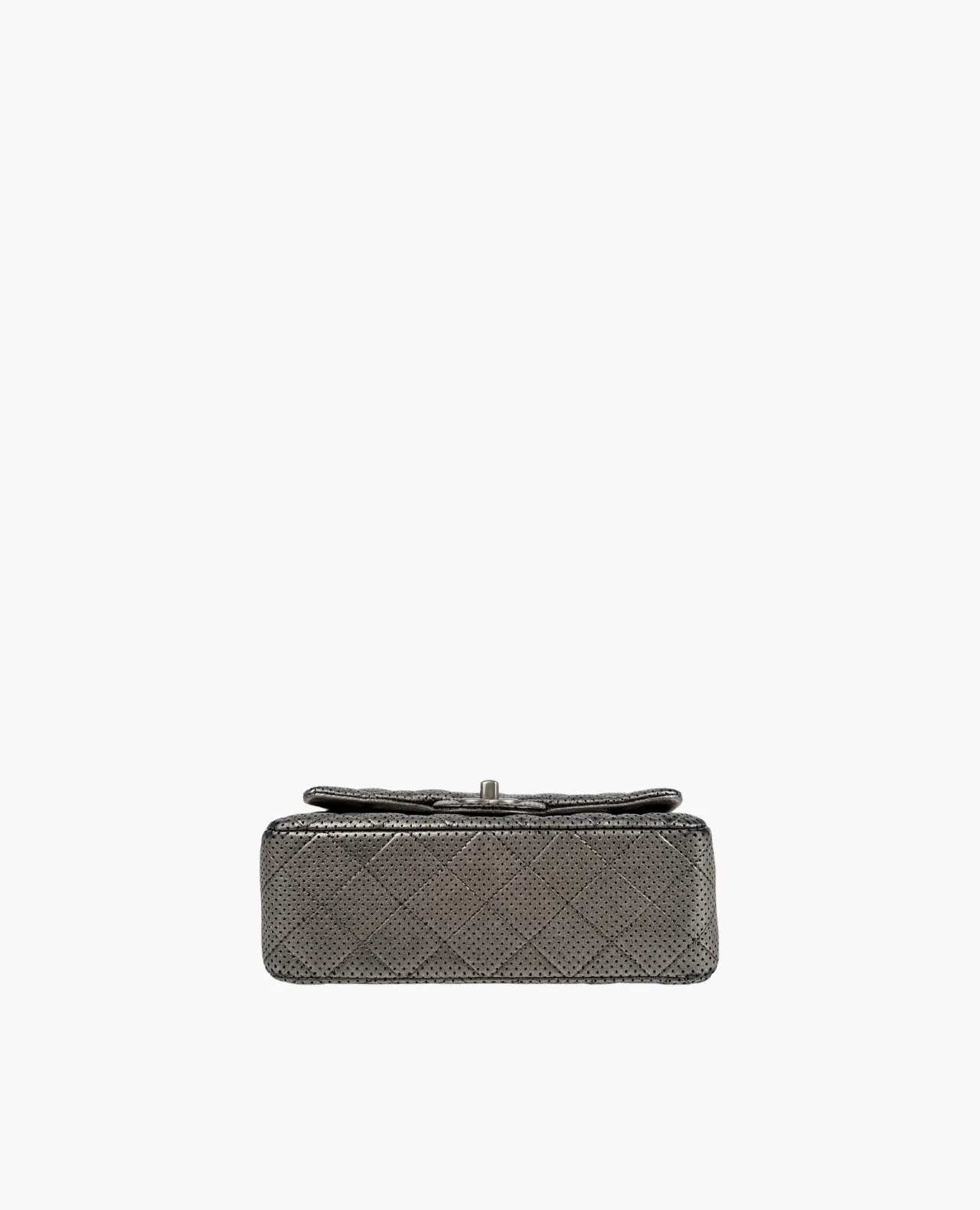 Chanel Mini Rectangular Metallic Grey Perforated RHW