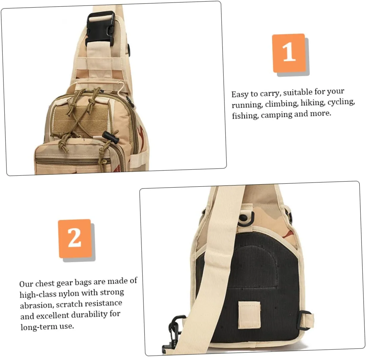 Chest Bag Sling Bag for Men Crossbody Outdoor Chest Bag Mens Sling Bag Men Sling Bag Hands Shoulder
