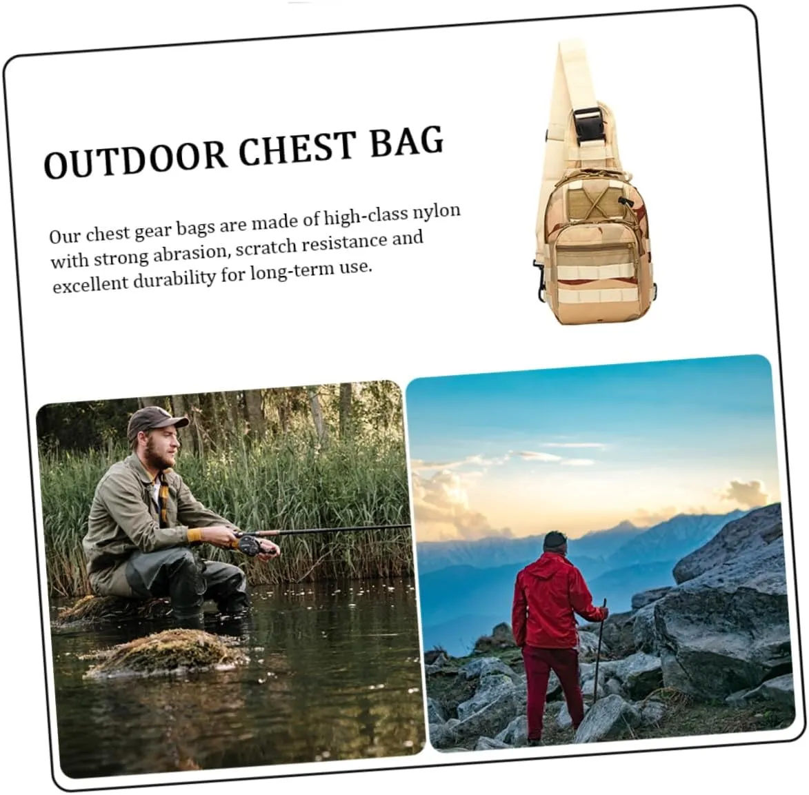 Chest Bag Sling Bag for Men Crossbody Outdoor Chest Bag Mens Sling Bag Men Sling Bag Hands Shoulder