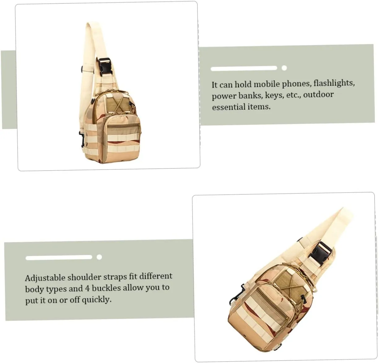 Chest Bag Sling Bag for Men Crossbody Outdoor Chest Bag Mens Sling Bag Men Sling Bag Hands Shoulder
