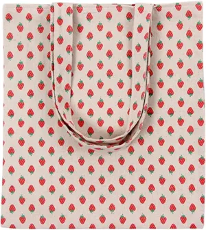 Chezi Women's Strawberry Print Cotton Reusable Foldable Canvas Tote Shopping Bag