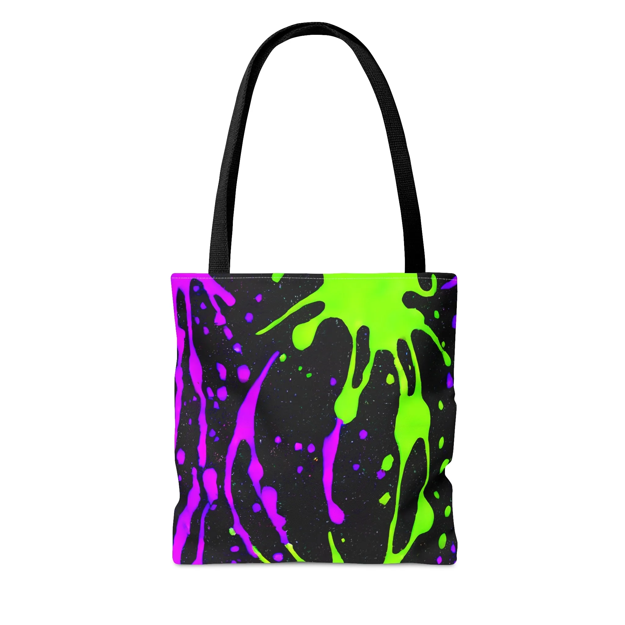 Chic Color Burst: Green & Pink Splatter Print Tote - Stand Out!