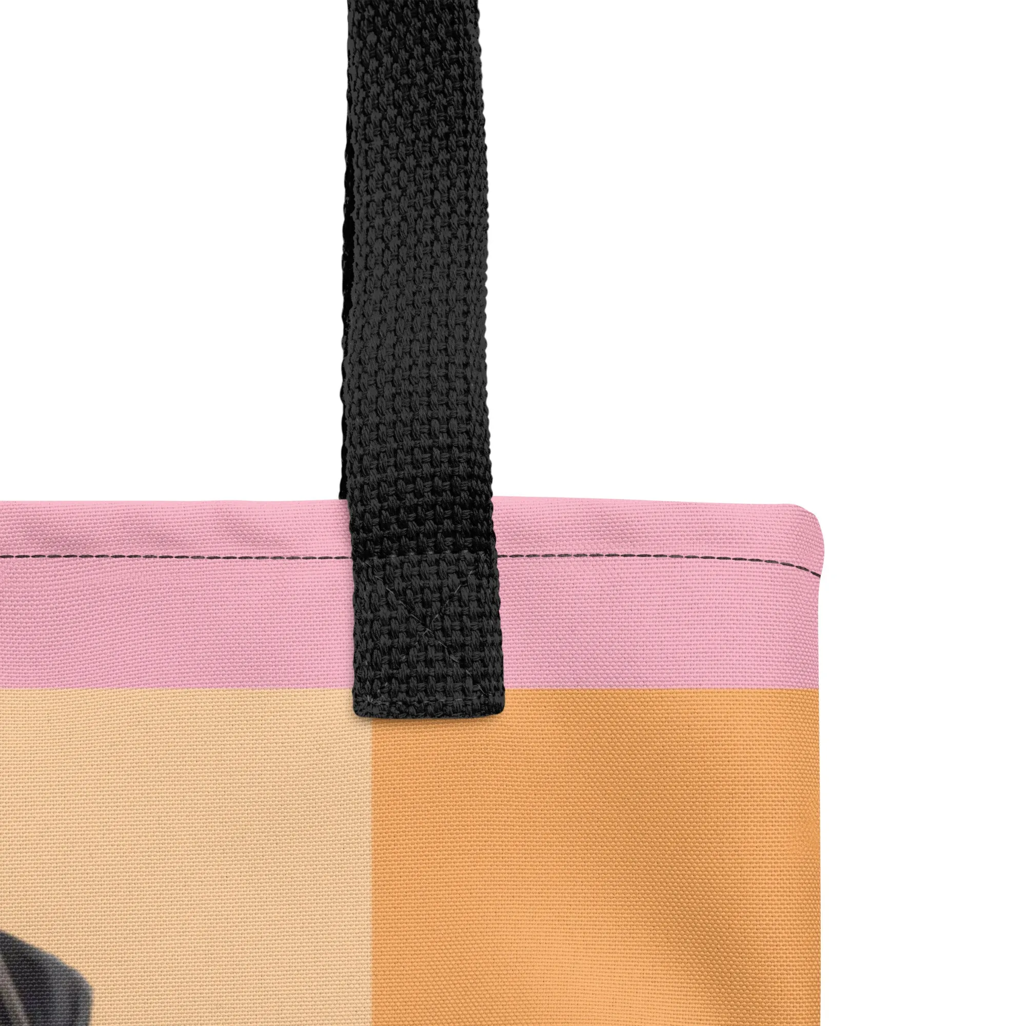 Chic Pug Print Tote Bag