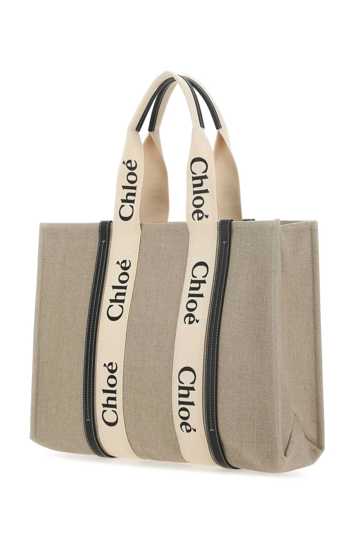 CHLOE Large Two-Tone Canvas Shopping Handbag - Spacious and Stylish