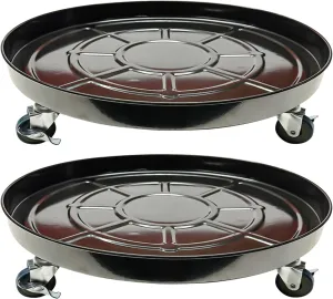 Choclaif Plant Caddy with Wheels, 2 Pack Black Heavy Duty Plant Stand with Universal Wheels, Round Pot Trolley for Indoor Outdoor (20)