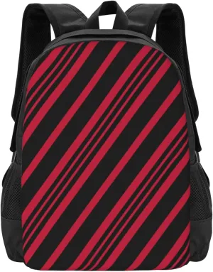 Christmas Candy Cane Stripe Lightweight Packable Backpack Travel Casual Large Capacity Daypack Foldable Backpack For Men Women