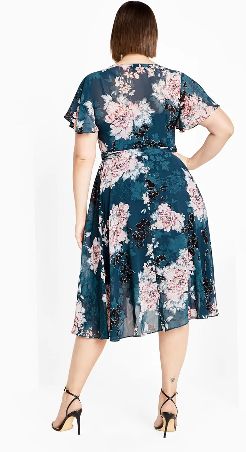 City Chic Women's Plus Size Blossom Short Sleeve Dress