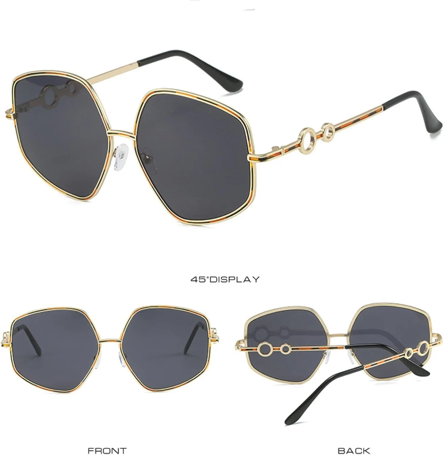 Classic Retro Women Fashion Luxury Polygon Sun Glasses Outdoor Travel Shades Uv400