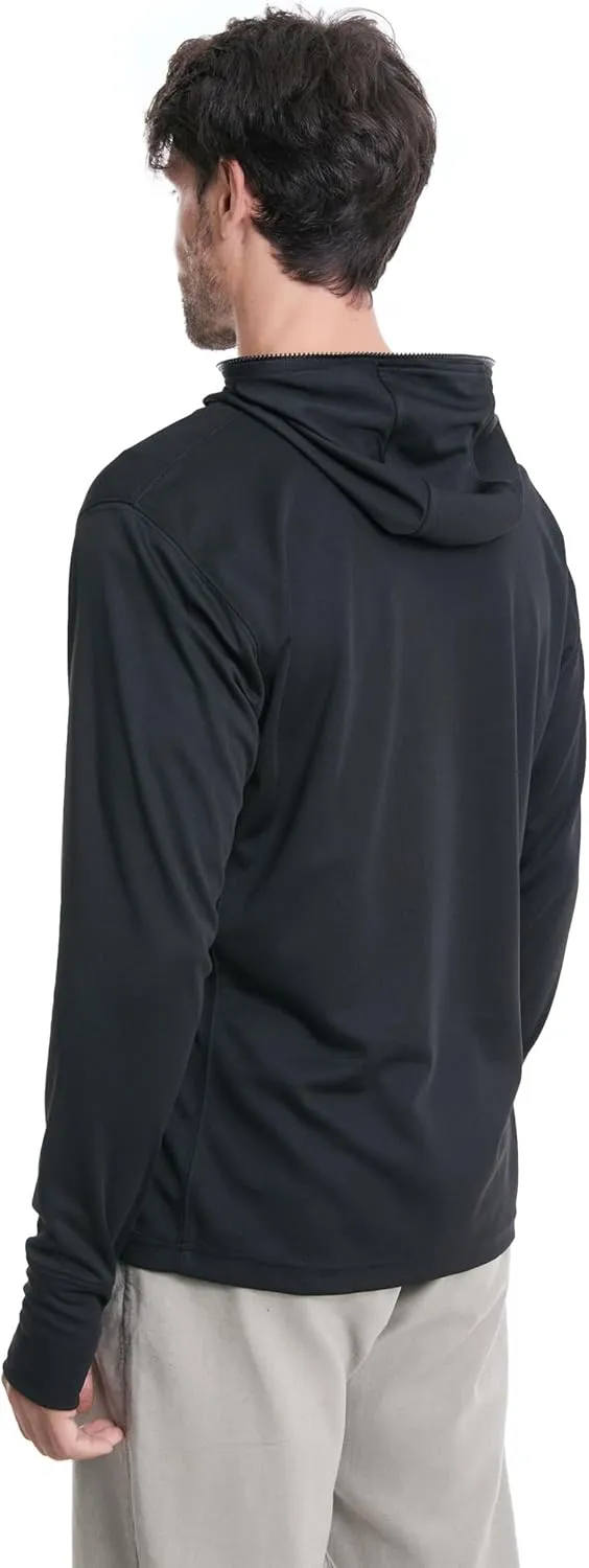 clothin Mens Lightweight Full Zip Hood Running Jacket with Zip Pockets for Fishing Hiking Travel