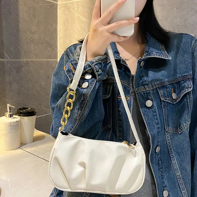 Cloud Pleated Causal Handbag Women's Dumpling Tote Armpit Bag Shopping Shoulder Bags Underarm Bag