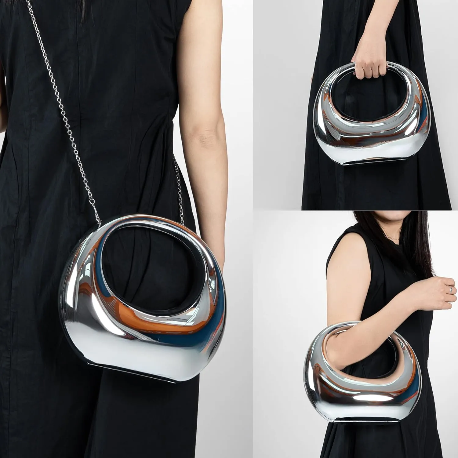 Clutch Bag for Women Evening Bag with Detachable Chain Strap Gala Balls Purse for Wedding Cockatail